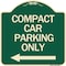 Signmission Compact Car Parking With Left Arrow Heavy-Gauge Aluminum Architectural Sign, 18" x 18", G-1818-24252 A-DES-G-1818-24252 - alternate 1